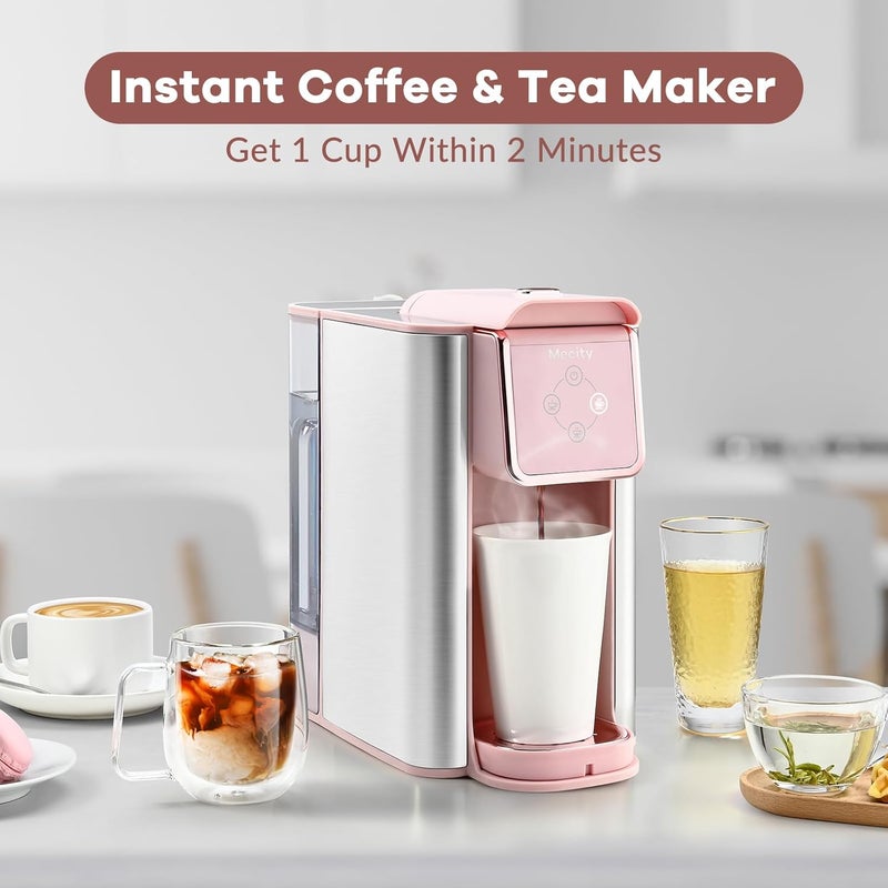 Mecity Pink Coffee Maker 3-in-1 Single Serve Coffee Machine, For Flat Bottom Coffee Capsule, Ground Coffee, 6 to 10 Ounce Cup, Removable 50 Oz Water Reservoir, 120V 1150W - Image 2
